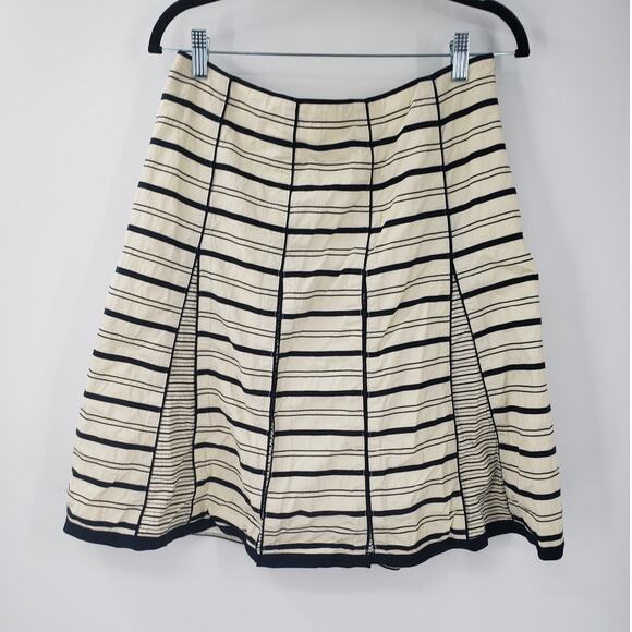 TALBOTS Striped Skirt Womens Petite Size 10 Side Zip - Picture 1 of 3